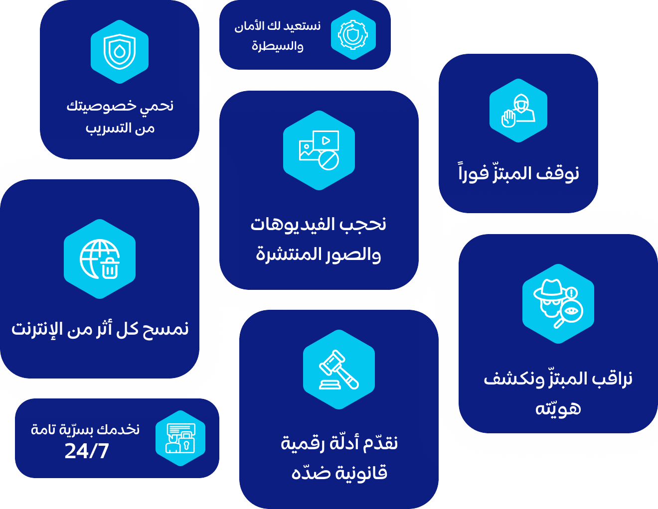 نوقف الابتزاز... ونرجّع لك الأمان.